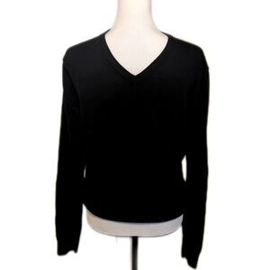 Old Navy v-neck, 100% cotton, black sweater, soft thin knit, size S